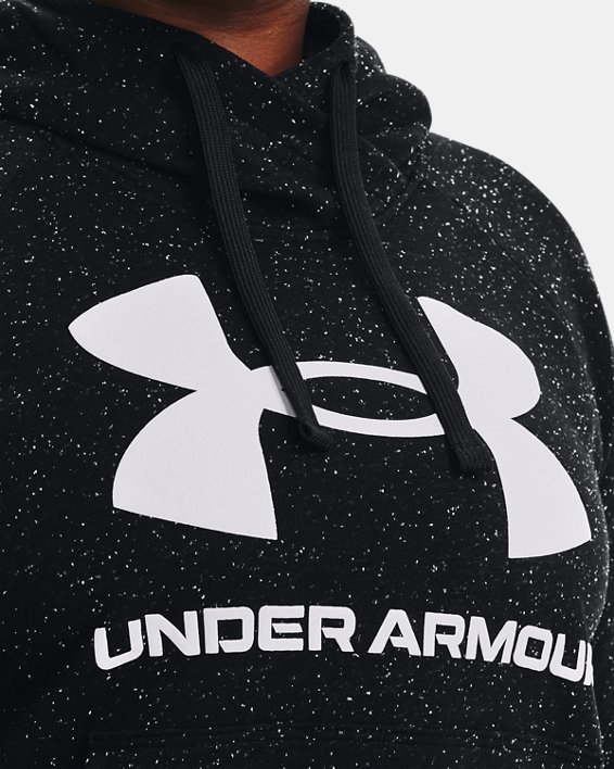 Sweat à capuche avec logo UA Rival Fleece pour femme, Black, pdpMainDesktop image number 3